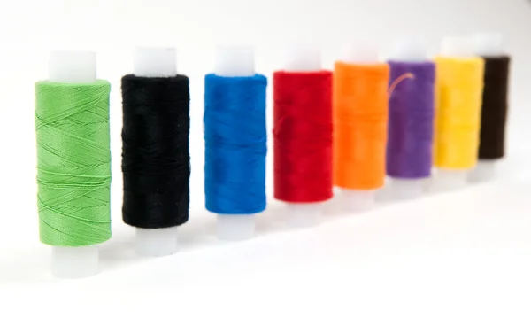 Set of sewing threads on white backgrounds — Stock Photo, Image
