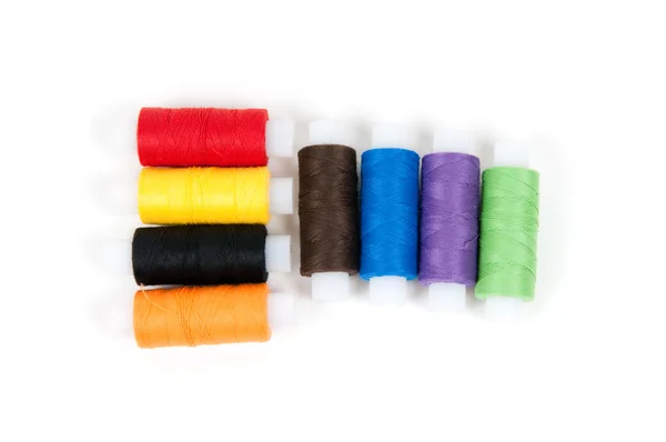Set of sewing threads on white backgrounds — Stock Photo, Image
