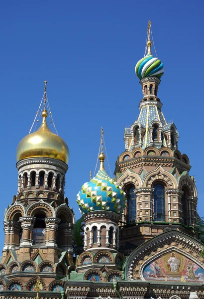 Domes of Church of the Savior on the Spilt Blood — Stock Photo, Image