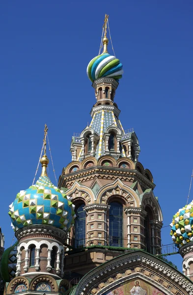 Domes of Church of the Savior on the Spilt Blood — Stok Foto