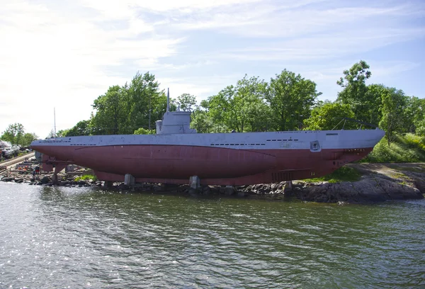 Подводная Лодка Лежащая Острове Суоменлинна Хельсинки Финляндия — стоковое фото