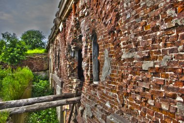 Ruins of fort on the island near Kroshtadt, Saint Petersburg, Russia, HDR effect clipart