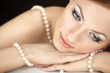 The girl with pearls clipart