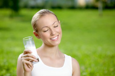 The blonde with milk clipart