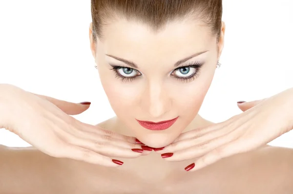 Red manicure — Stock Photo, Image