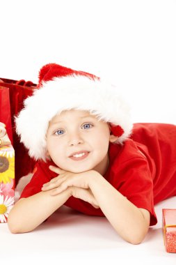 Boy with gifts clipart