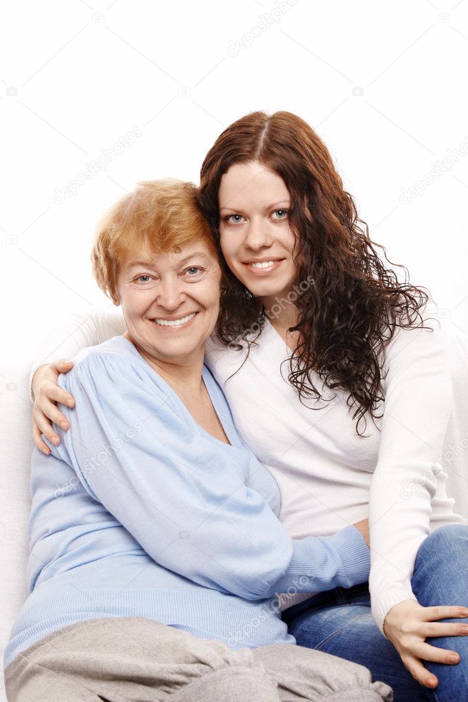 Mother with a daughter