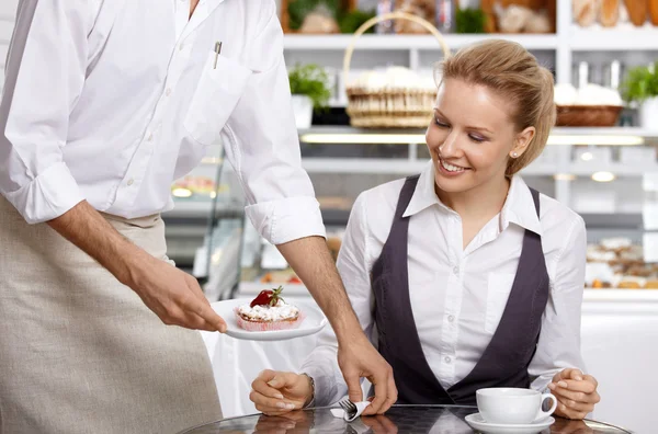 stock image In expectation of a dessert