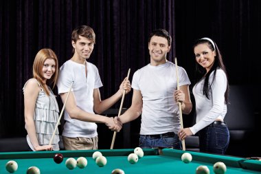 Beautiful party of billiards clipart