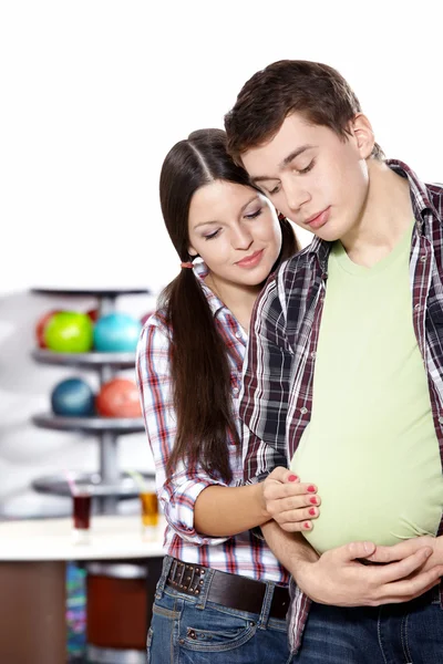The pseudo-pregnant man — Stock Photo, Image
