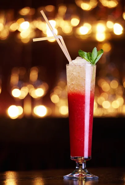 Red cocktail with straws — Stock Photo, Image