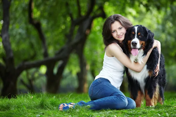 Girl with dog Royalty Free Stock Images