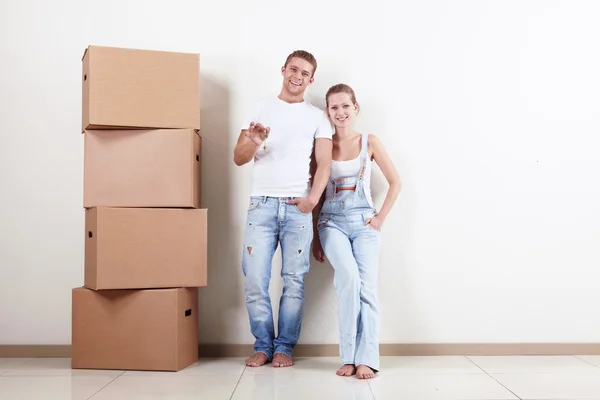 Happy owners of apartments — Stock Photo, Image