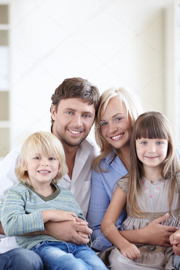Young family with two children