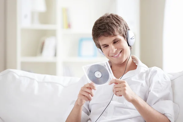 A young man with headphones — Stock Photo, Image