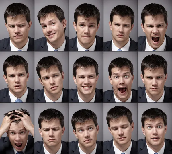 Afbeelding Emotionele Man Een Business Pak — Stockfoto
