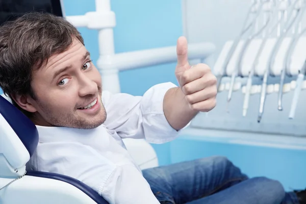 Young Man Dental Chair — Stock Photo, Image