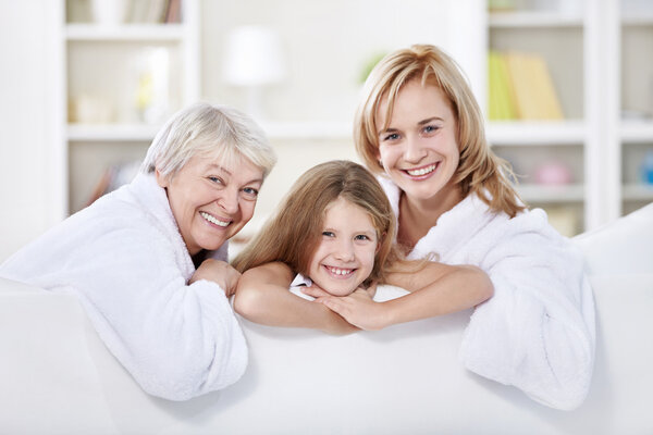 Three generations of women at home