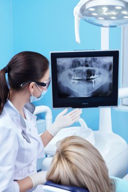 Dental X-ray of the patient clipart