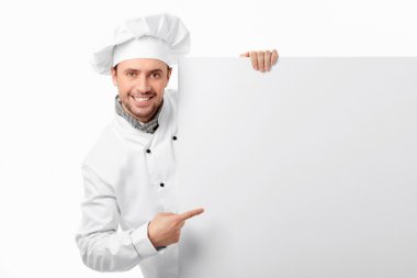 Cook with blank board clipart