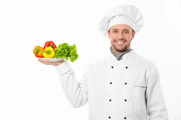 Il cuoco con verdure — Foto Stock