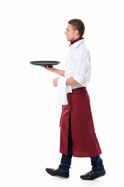 A man with a tray clipart
