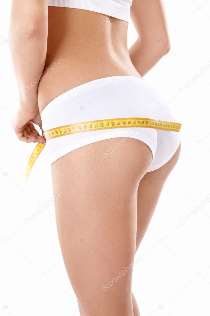 Young girl buttocks measures