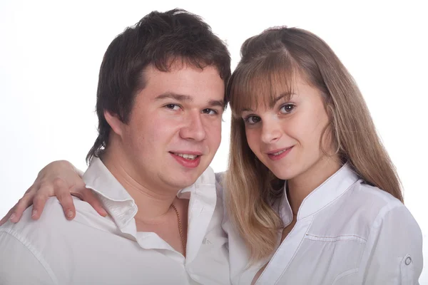 Retrato de una joven pareja feliz —  Fotos de Stock