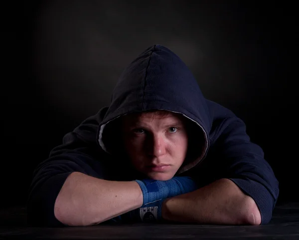 Young male in hood — Stock Photo, Image