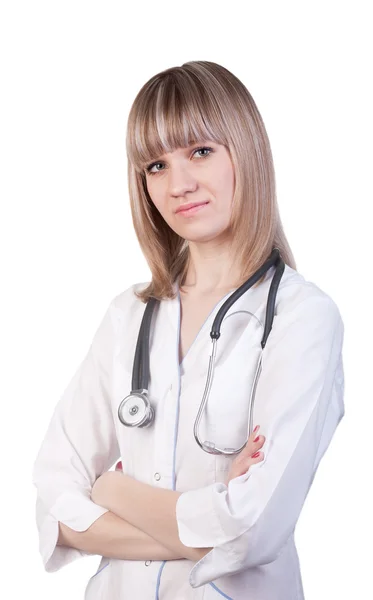 Médico mujer con estetoscopio — Foto de Stock