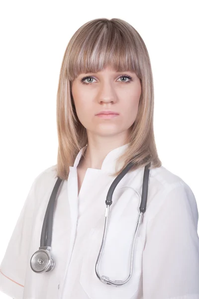 Lékař Ženu Stetoskop Samostatný — Stock fotografie