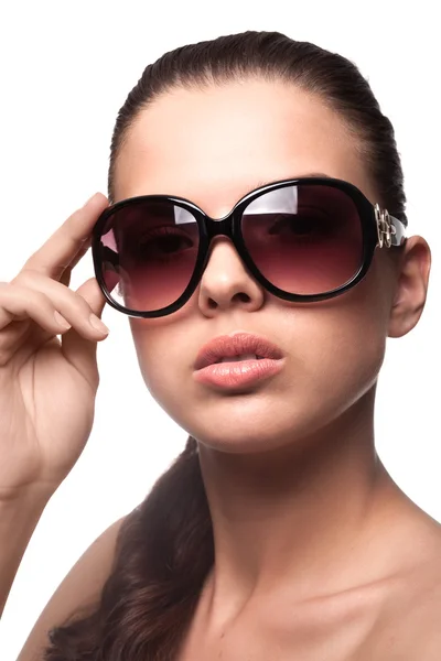 Жінка з сонцезахисні окуляри Ліцензійні Стокові Фото