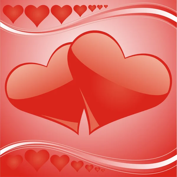 Μια Κάρτα Του Αγίου Βαλεντίνου Καρδιές Εικονογράφηση Διανύσματος — Διανυσματικό Αρχείο