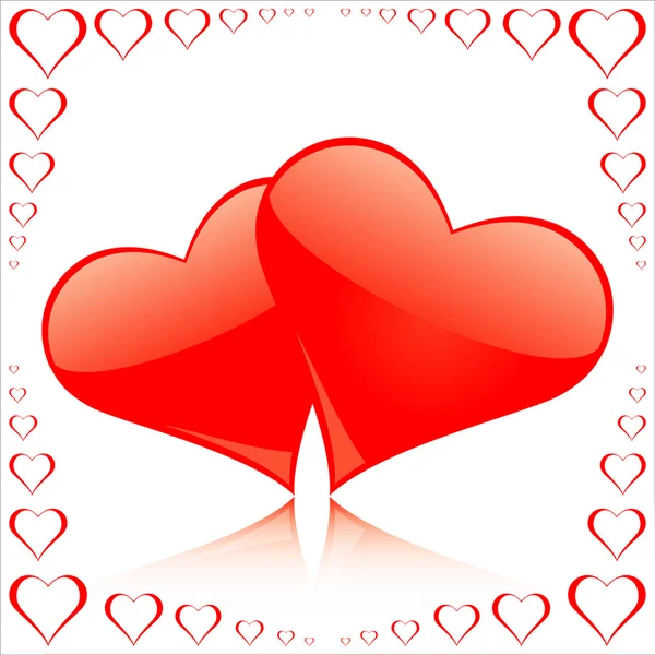 Cartão Dia Dos Namorados Com Corações Ilustração Vetorial —  Vetores de Stock