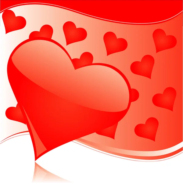 Μια Κάρτα Του Αγίου Βαλεντίνου Καρδιές Εικονογράφηση Διανύσματος — Διανυσματικό Αρχείο