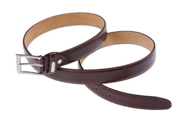 Leather belt on white — Stock Photo, Image