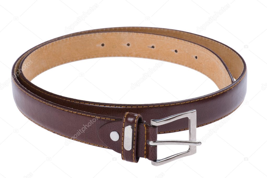 Leather belt isolated on white
