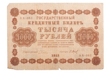 Eski Rus para üzerinde beyaz izole