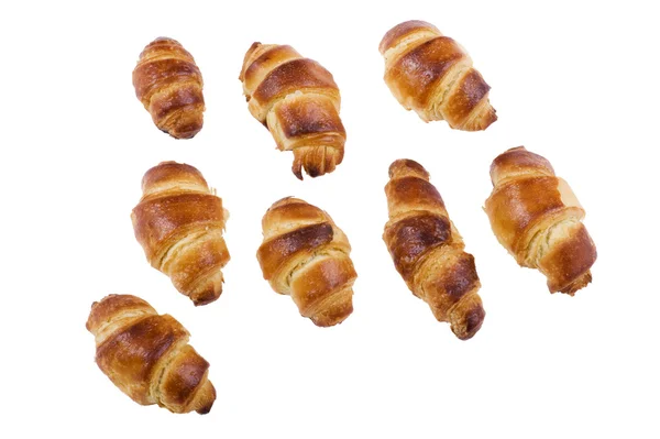 Frisches Croissant isoliert auf weiß — Stockfoto