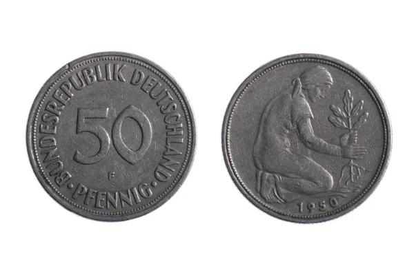 Deutschland monety makro — Zdjęcie stockowe