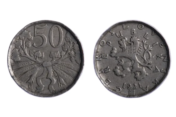 捷克斯洛伐克硬币 — 图库照片