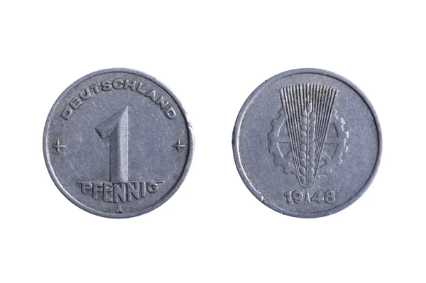 Deutschland монети крупним планом — стокове фото