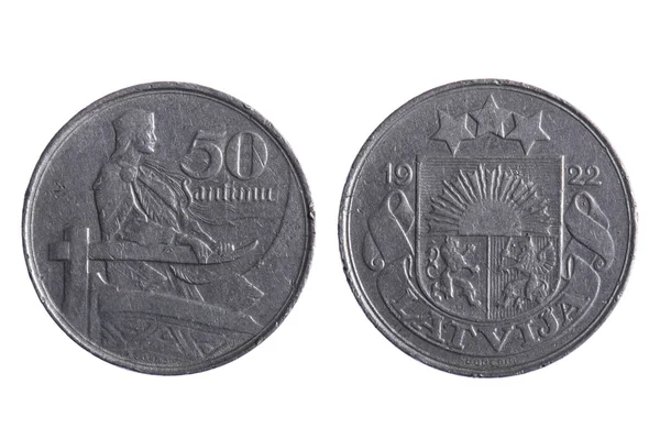 Łotwa monet — Zdjęcie stockowe