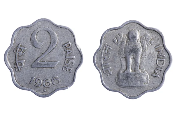 India monedas en blanco —  Fotos de Stock
