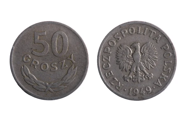 Polonia monedas macro —  Fotos de Stock