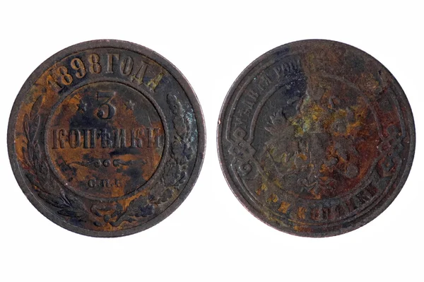 Russische Münzen mit Rost — Stockfoto