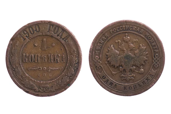 Российские монеты с ржавым макросом — стоковое фото
