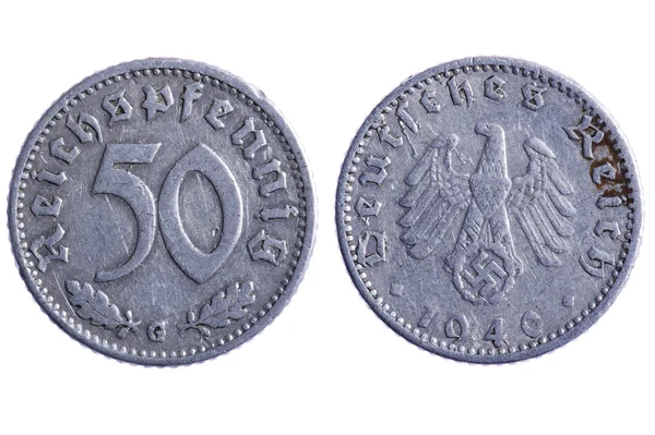 Deutches reich coins macro — Stock Photo, Image