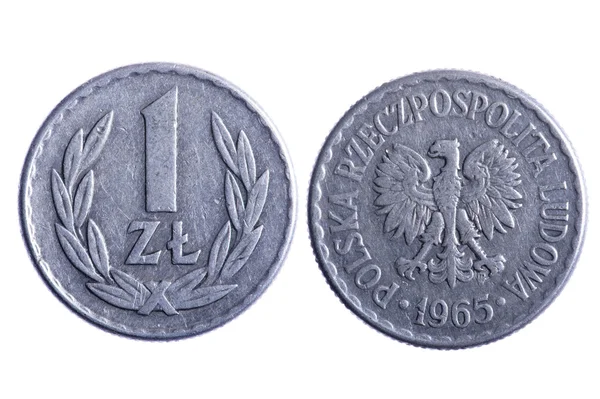 隔離されたポーランド コイン — ストック写真