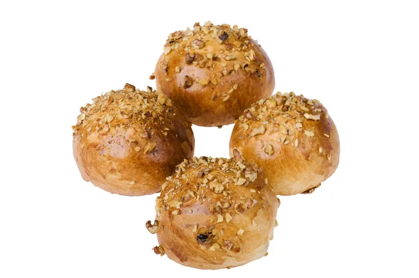 Bun with nuts close up — Stock Photo, Image
